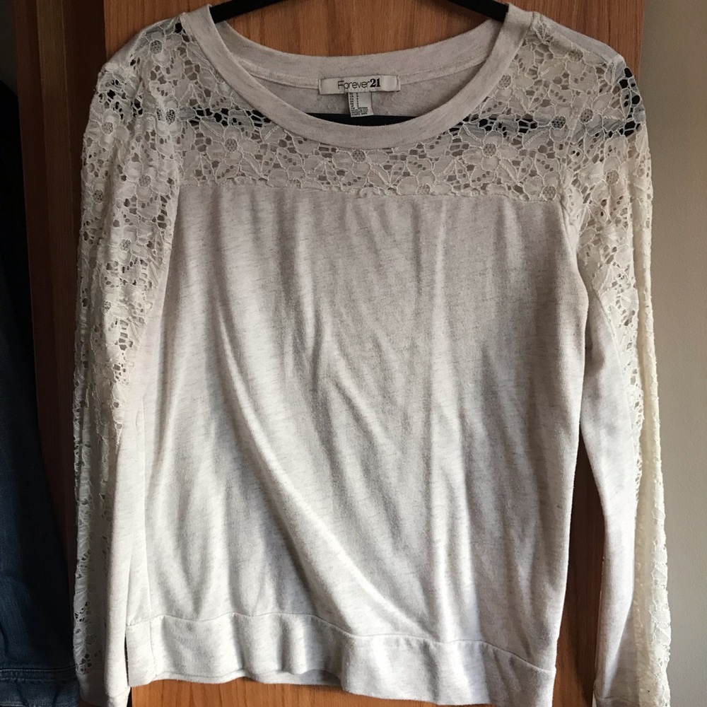Forever 21 lace white long sleeve